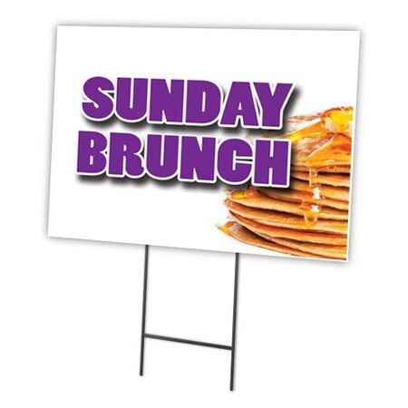 Signmission Sunday Brunch Yard Sign & Stake outdoor plastic coroplast window, C-1824 Sunday Brunch C-1824 Sunday Brunch